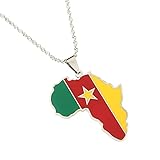 CB Gold Jewelry Africa Map Necklace Cameroon Map Pendant Necklaces Gold Color Jewelry Map Cameroun Cameroonians Gift (silver) G158