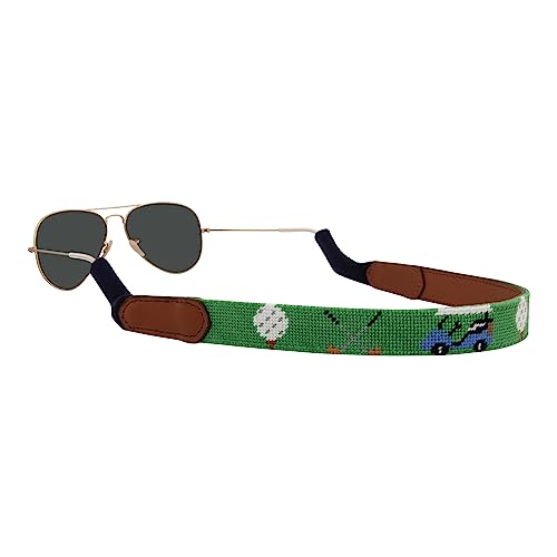 Image of Leather Hand-Stitched Needlepoint Sunglass Strap Retainer