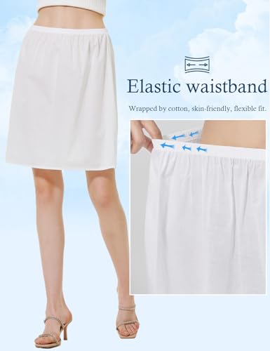 Image of BEAUTELICATE Womens Half Slip 100% Cotton Vintage Underskirt in 3 Lengths