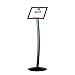 M&T Displays Curved Menu Board 8.5x11 inch Black Pedestal Sign Holder Floor Standing Aluminum Front Loading Easy Open Poster Message Advertisement Holder for Restaurant Cafe Hotel
