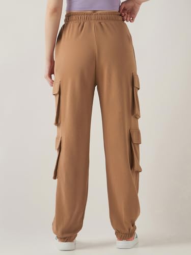 Image of Bewakoof Women's Cotton Super Loose Fit Joggers|Bewakoof Air 1.0 | Track pants for woman | Lower for women | Multipurpose | Activewear | Utility Pockets | Lightweight & Flexible Elastic Waist | Casual Joggers | Loose Fit