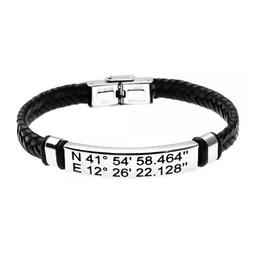 amorili Bracciale Uomo Personalizzato in Acciaio e Pelle – Incisione