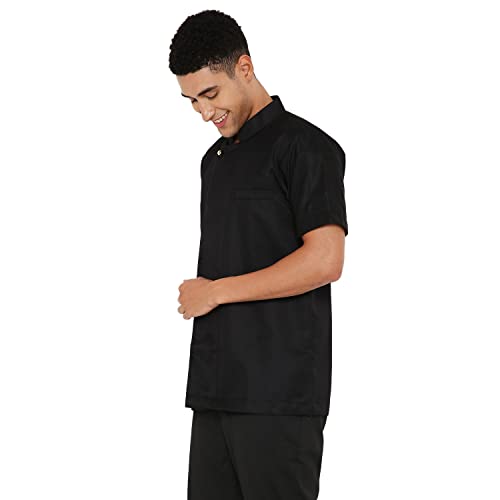 Image of Associated Uniforms Premium Plain Half sleeve Chef Coat (Chef Jacket - Smart Fit) (XXL-44, BLACK) B0B3XHTB82