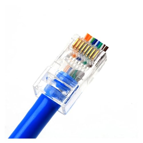 Conectores telefónicos con clavijas de cristal y conector de paso RJ45 transparente de 20 PCS