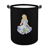 ランドリーバスケット 不思議の国のアリス 洗濯かご バスケット 収納ボックス 洗濯物入れ 収納袋 折り畳み 丸型 大容量 撥水