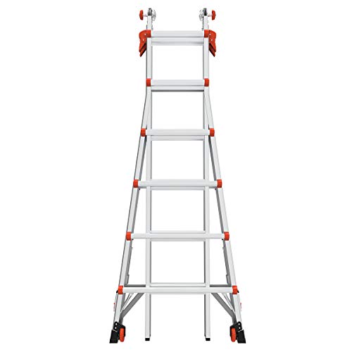 Little Giant Ladders, Velocity with Wheels, M26, 26 Ft, Multi-Position Ladder, Ratchet Leg levelers, Aluminum, Type 1A, 300 lbs Weight Rating, (15426-801)