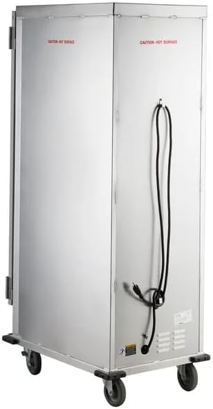 Miniatura 3 de Armario de retención térmico aislado de tamaño completo, 120 V eléctrico, puerta transparente, capacidad de 36 sartenes, aluminio plateado, 22.7 x