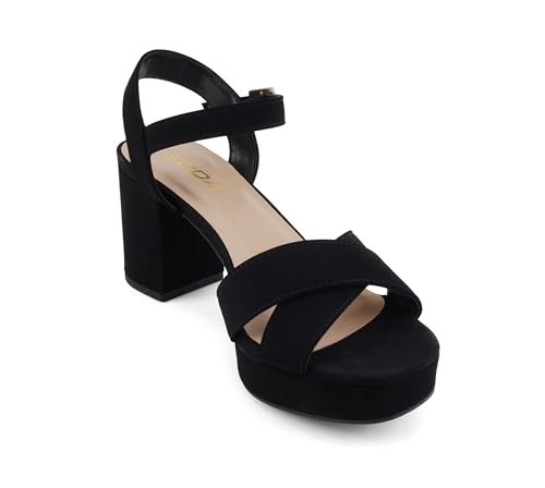 Soda “Manner” ~ Women Square Toe Cross Band Platform High Heeled Dress Sandals4