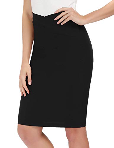 Grace Karin Women Casual Hips-Wrapped Pencil Bodycon Skirt For Party Black Size M #TOP3