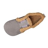 Women's Fleece Lined Shoes Flat Loafers for Winter Gentle Style Slip-On Shoe Indoor Outdoor Comfortable Casual Wear Grey