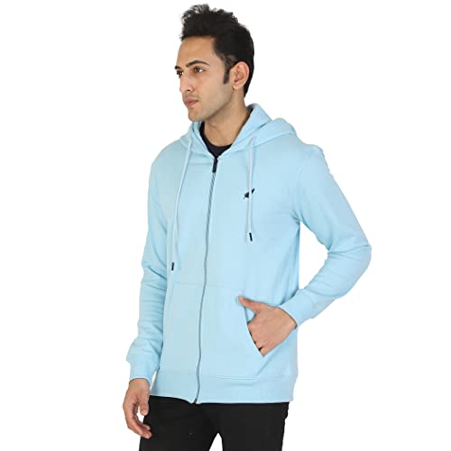 Image of D-GREEN Sweatshirt for Men Stylish Hoodie with Zipper and Full Sleeves Winter Wear