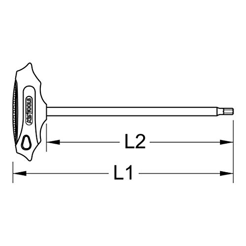 KS Tools 1585123 Chrome Plus T Handle Ribe Profile Extra Long 6 mm, Clear - Image 2
