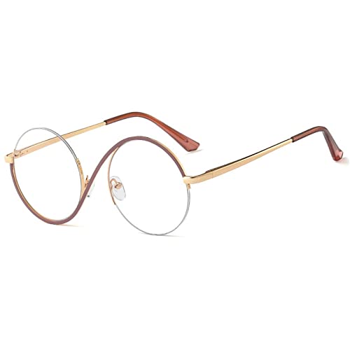 Image of willochra unique Round Blue Light Blocking Glasses for women Elphaba Glasses Metal Frame Computer Anti Eyestrain Eyeglasses