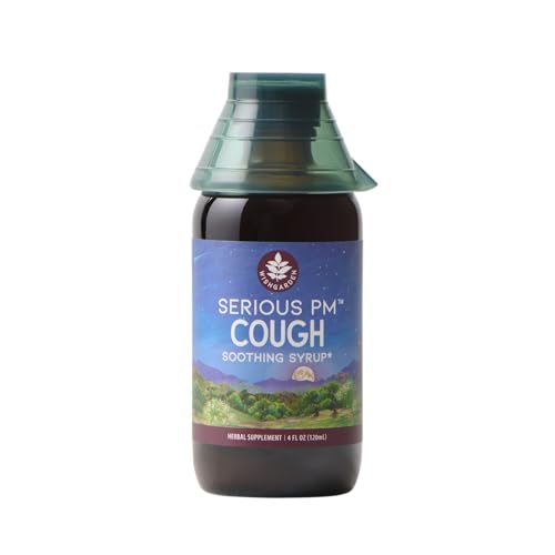 WishGarden Herbs Serious Cough PM Soothing Syrup - Natural Herbal Nighttime Cough Suppressant for...