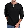 Sailwind Mens Henley T Shirts Thick Sweatshirts for Men Thermal Tops Warm Crew Neck Mens Long Sleeve T Shirt Autumn Winter Mens Tops (Black, XXL) #5