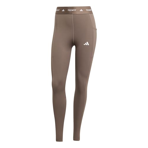 adidas Mujer TECHFIT Stash Pocket Full Length Leggings, Earth Strata, XS
