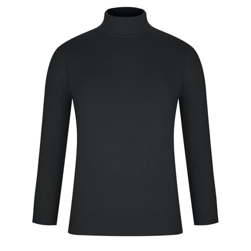High Neck Sweater Men Long Sleeve Slim Fit Pullover Sweater Winter Warm Basic Sweaters3