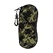 SKETVNHR Dark Color camo Brown Glasses Case Soft Portable Eyeglass Case with Belt Clip Zipper Travel Sunglasses Bag