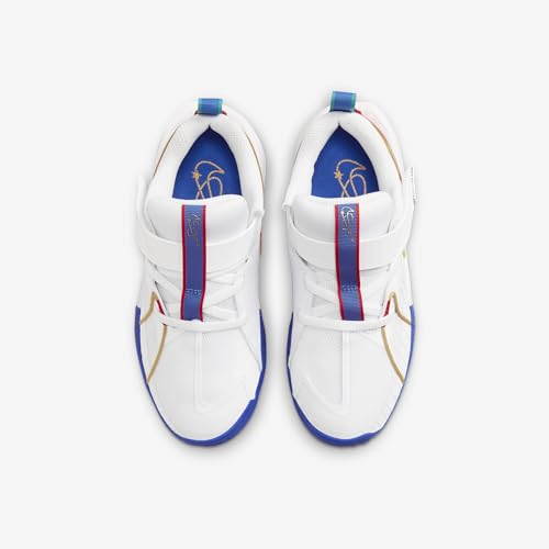 Nike G.T. Cut 3 SE Little Kids' Basketball Shoes (FJ7011-100, White/Game Royal/Glacier Blue/Metallic Gold) Size 114