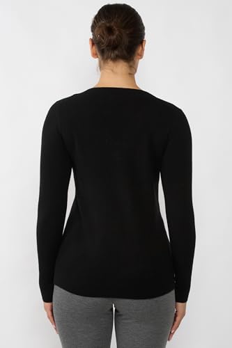 Image of JENNIE LIU Women's 100% Pure Cashmere Long Sleeve Ava V Neck Pullover Sweater