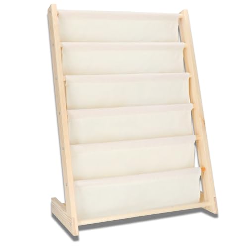 SPRINGOS Montessori - Libreria per bambini, 5 ripiani, telaio in legno, per giocattoli, per bambini, libreria, sala...