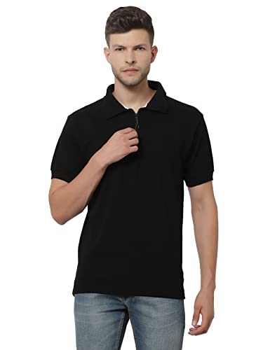 Image of UZARUS Men's Solid Cotton Regular Fit Polo T-Shirt