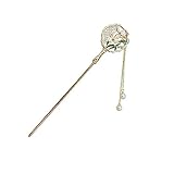 Vintage Flower Tassel Hair Stick Chinese Hanfu Pearl Leaf Hairpins Girl Headdress Braided Hair Clip Women Elegant Retro Hair Fork Headwear(flower)