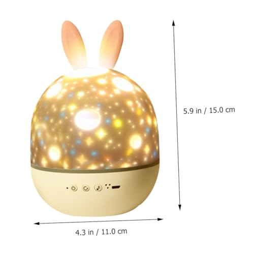 Lampe de chevet lapin rotative avec télécommande, cadeau de décoration lumineuse - 7