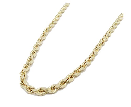 Solid Yellow 14K Italian Gold Rope Chain 28