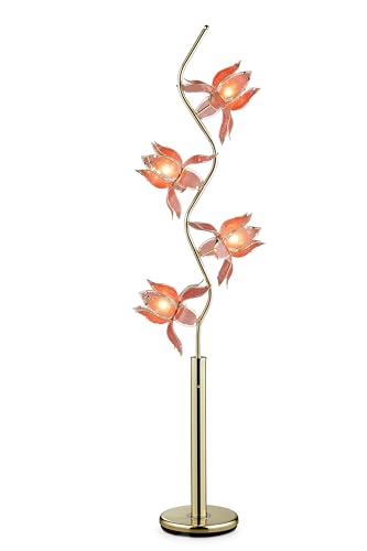 Ore International K9334G 73-Inch Flower Floor Lamp, metal, Brass, 76' x 13' x 13'