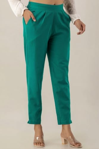 Image of Regular Fit Cotton Woman Trousers Pants Kurti Pant Casual Daily Formal Office Use