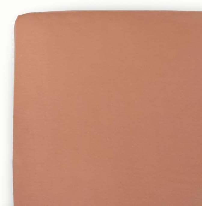 Little Unicorn Sábana de punto elástico prémium para cuna, súper suave con elasticidad óptima (terracota)