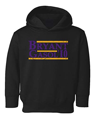 Baku Apparel Los Angeles LA Legend-Gasol 2010 Great Team Little Kids Girls Boys Toddler Hooded Sweatshirt (Black, 5T)