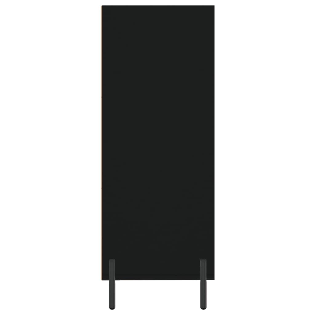 Homgoday Półka z drewna inżynieryjnego czarny 69,5 x 32,5 x 90 cm, półka na książki, regał na książki, regał na książki, regał na dokumenty, szafka na dokumenty, dekoracja biura salon dom biblioteki