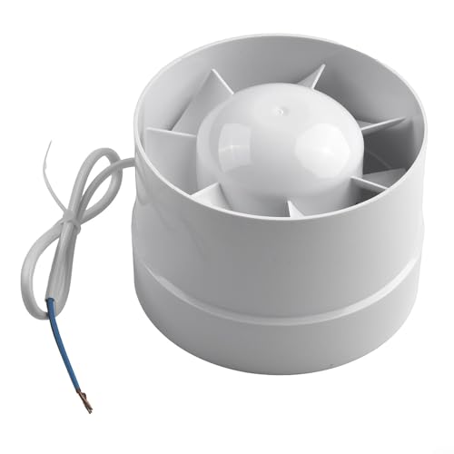 Zoegneer Ventiladores presurizados con conducto de Ventilador Extractor en línea de PVC Duradero e Impermeable para baño y Cocina (5 Pulgadas)
