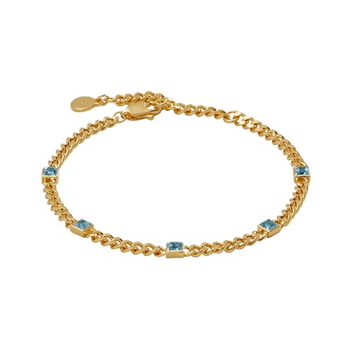 Image of Alex and Ani September Birthstone Sapphire Curb Chain Bracelet