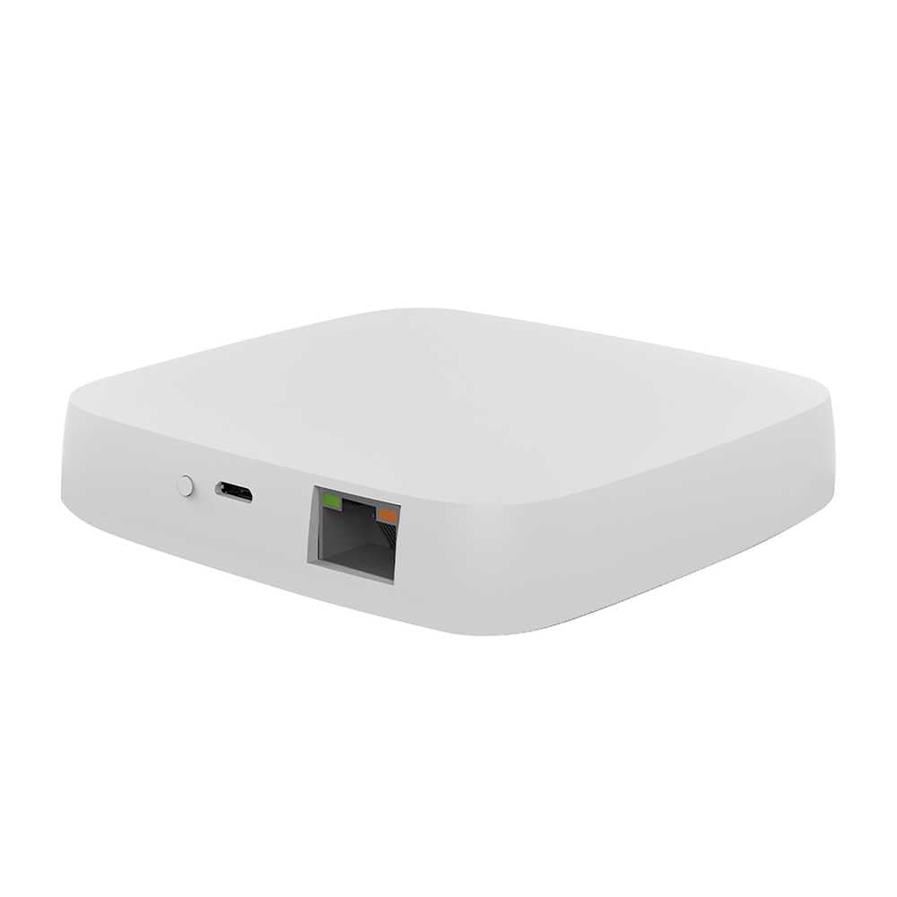 Gateway ZigBee 3.0 con conexión Ethernet, hub domótico inteligente, aplicación TUYA y Smart Life, admite hasta 30 dispositivos, 5 V 1 A, 94 x 94 x 22 mm, blanco
