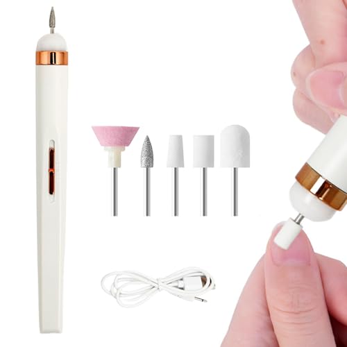 ThreeH Electric Nail File Portable Nail Drill for Acrylic Gel Nails Manicure Pedicure Nail Set Polishing Shape Tools Salon Home Use,White