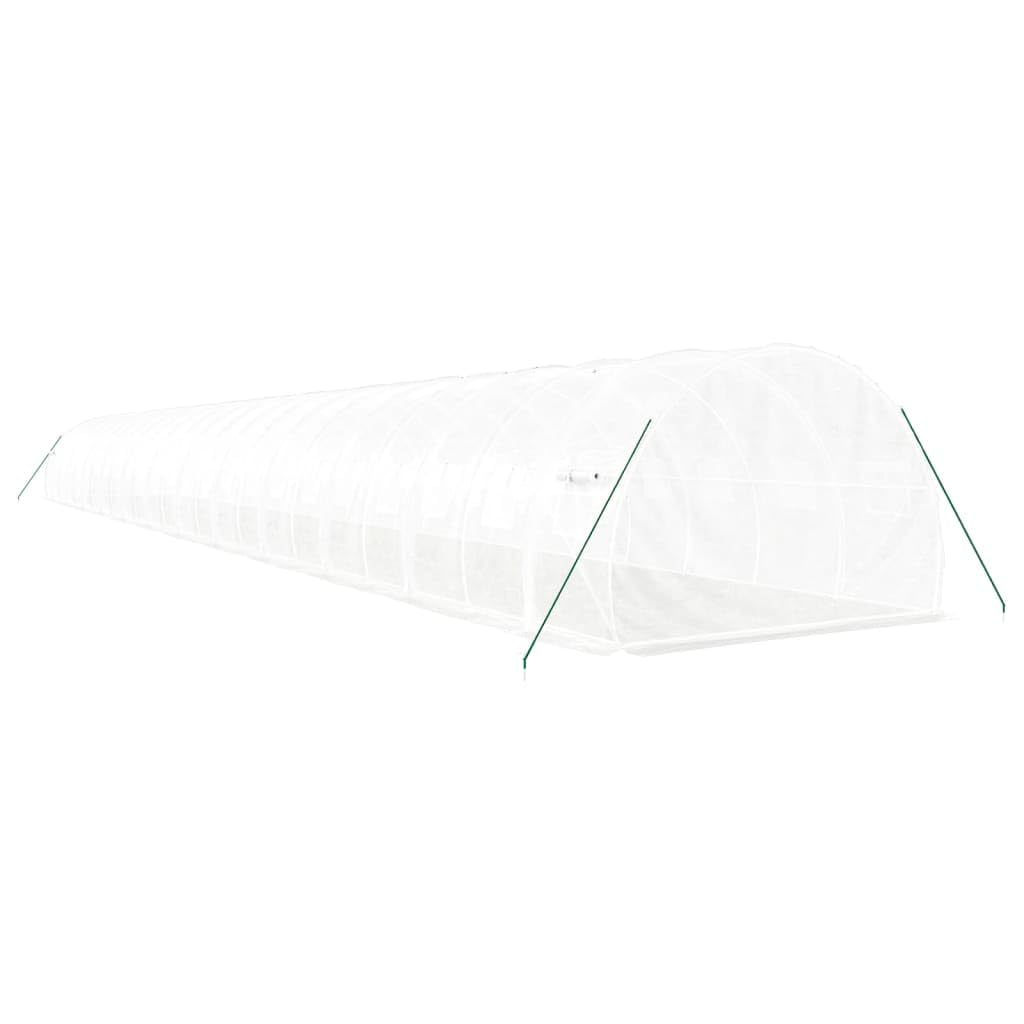 Homgoday Invernadero con Estructura de Acero Blanco 72 m² 24x3x2 m, Invernadero Caseta Jardín Terraza Plantas Semilla Cultivo Huerto Verduras Cubierta Casero