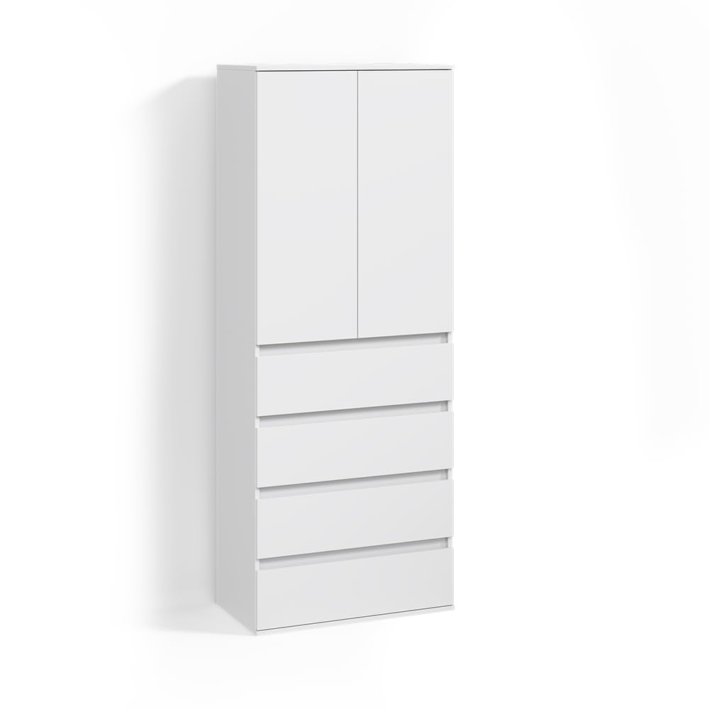 Livinity Armario Garda, Blanco, con 4 cajones