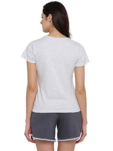 Image of Clovia Women's Cotton Mid Thigh Length Casual Regular Pajama Set