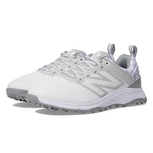 New Balance Men's Fresh Foam Contend v2 Golf Shoe, White/Grey, 12