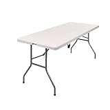ElixPro Mesa plegable - Mesa plegable de 70x180cm - Mesa de camping - Resistente a la intemperie - Mesa plegable portátil - Blanco