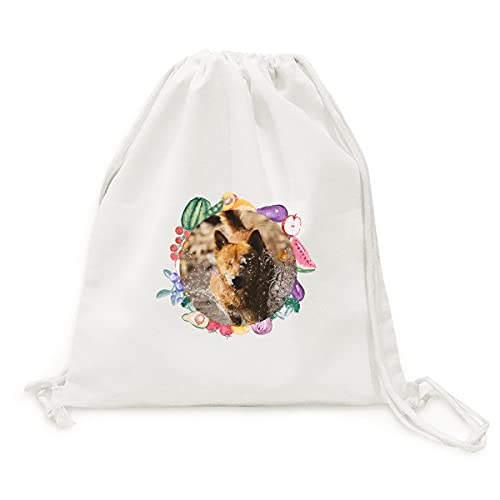Sac en tissu pliable motif chien sac de courses fruits et légumes