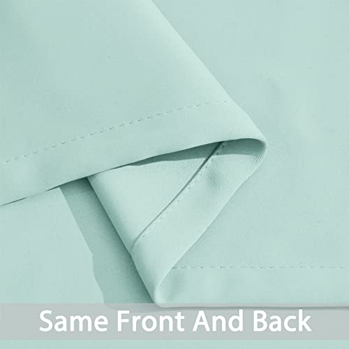 Yakamok 84 Inch Length Blackout Curtains for Bedroom, Room Darkening Thermal Insulated Solid Grommet Panels for Living Room(62Wx84L, Aqua, 2 Panels)