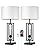 EDISHINE 25.6" Tall Table Lamp with Night Light, Farmhouse Bedside Lamp Set of 2 with USB Charging Ports, Touch 3-Way Dimmable Nightstand Lamp for Living Room, Bedroom, Home Decor