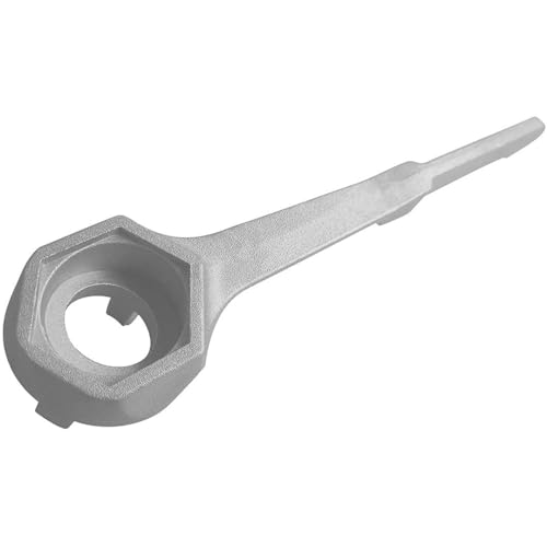 Image of Bung Wrench 55 Gallon Drum, Drum Wrench Aluminum Barrel Wrench Opener Tool for 10 15 20 30 50 55 Gallon Drum, for 2 inch and 3 /4 inch Bung Caps, Silver