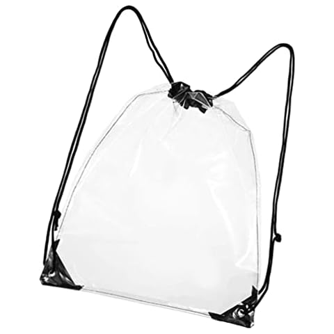 SHERCHPRY Clear Drawstring Bags, Waterproof Stadium Drawstring Backpack, PVC Clear Backpack for Stadiums, Travel, Sporting Events Cover
