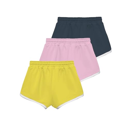 Image of KYDA KIDS Girls 100% Pure Cotton Printed Shorts | Regular Fit Soft Breathable Summer Wear | Multicolor Kids Shorts (Pack of 3)