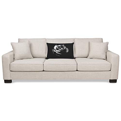 Ekobla Throw Pillow Cover Black Rose Vintage Style Retro Flowers Black Victorian Bouquet Peony Hand Drawn Romantic Decor Lumbar Pillow Case Cushion For Sofa Couch Bed Standard Queen Size 20X30 Inch #TOP2